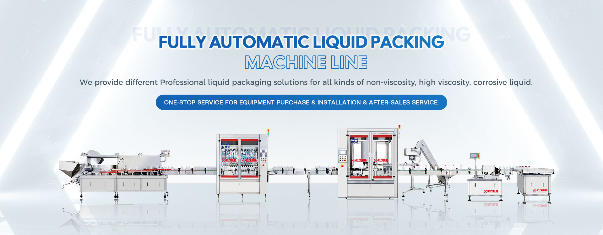 Fully automatic liquid packing machine line